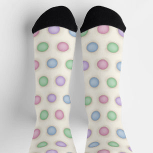Colourful Pastels Distressed Polka Dots Socks