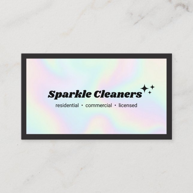 Colourful Pastels House Cleaner Service Stars Business Card (Front)