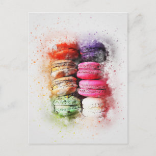Colourful Pastry Cake Macaroon Abstract Postcard