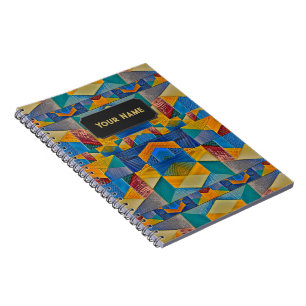 Colourful Patches - Ethnic Look Quilt - Your Text Notebook