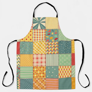 Colourful patchwork: abstract seamless ornaments. apron