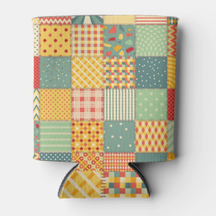 Colourful patchwork: abstract seamless ornaments. can cooler