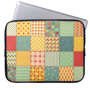 Colourful patchwork: abstract seamless ornaments. laptop sleeve