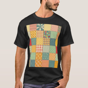 Colourful patchwork: abstract seamless ornaments. T-Shirt