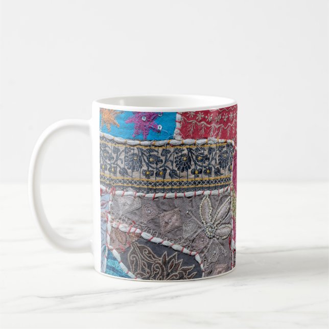 Colourful Patchwork Carpet Closeup Detail Coffee Mug (Left)