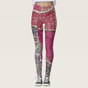 Colourful Patchwork Carpet Closeup Detail Leggings