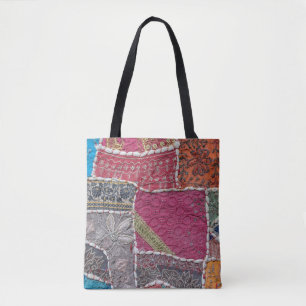 Colourful Patchwork Carpet Closeup Detail Tote Bag