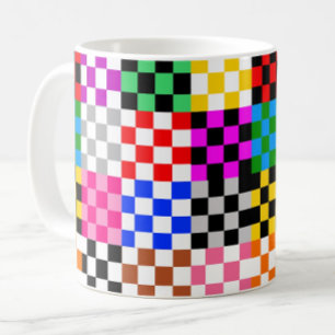 Colourful Patchwork Chequered Pattern Design  Coffee Mug
