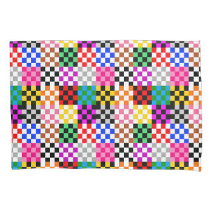 Colourful Patchwork Chequered Pattern Design Pillowcase