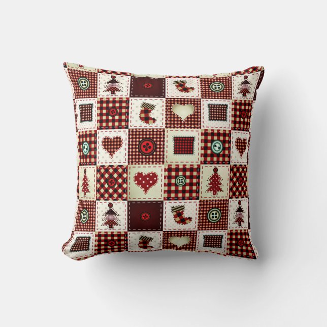 colourful patchwork cushion (Front)