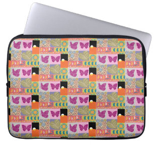 Colourful Patchwork FRAMED vintage Laptop Sleeve