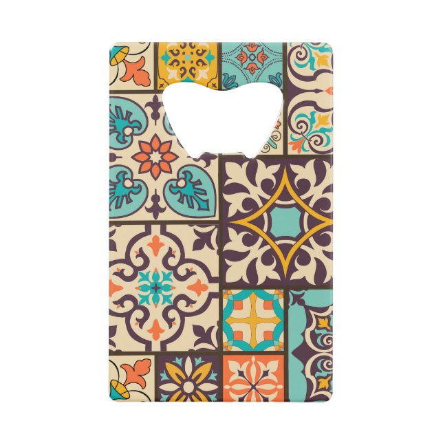 Colourful Patchwork Islam Motifs Tile (Front)