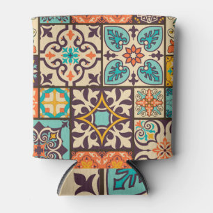 Colourful Patchwork Islam Motifs Tile Can Cooler