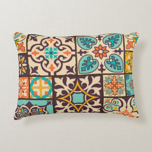 Colourful Patchwork Islam Motifs Tile Decorative Cushion