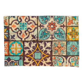 Colourful Patchwork Islam Motifs Tile Pillowcase