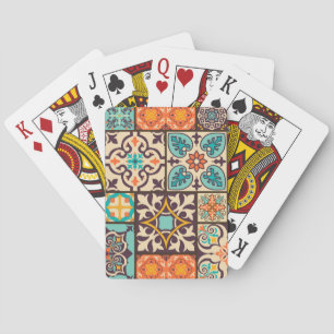 Colourful Patchwork Islam Motifs Tile Playing Cards