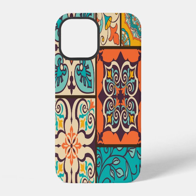 Colourful Patchwork Islamic Majolica Tile iPhone Case (Back)