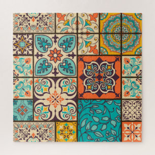 Colourful Patchwork Islamic Majolica Tile Jigsaw Puzzle