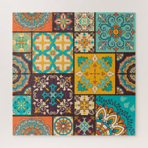 Colourful Patchwork Islamic Tile Seamless Jigsaw Puzzle