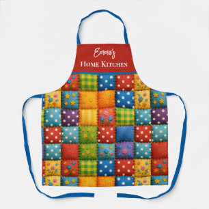 Colourful Patchwork Pattern Apron