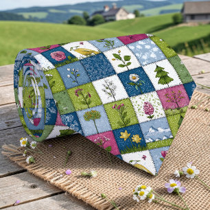 Colourful Patchwork Pattern Custom Necktie