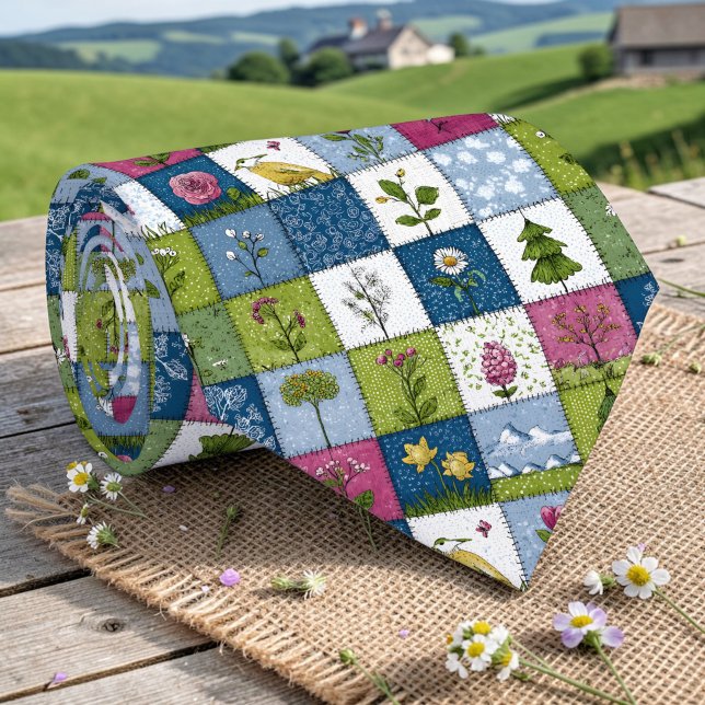 Colourful Patchwork Pattern Custom Necktie (Creator Uploaded)