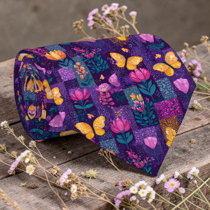 Colourful Patchwork Pattern Custom Necktie