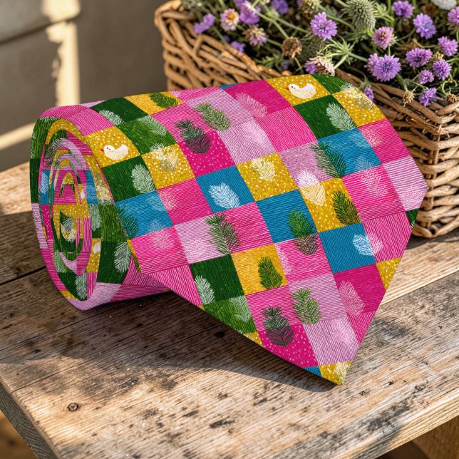 Colourful Patchwork Pattern Custom Necktie (Creator Uploaded)