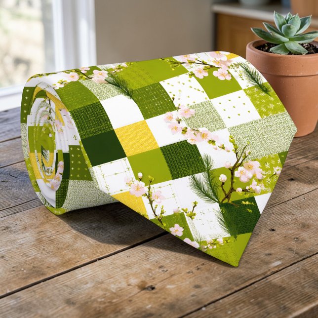 Colourful Patchwork Pattern Custom Necktie (Creator Uploaded)