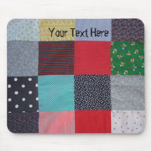 colourful patchwork patterned vintage fabric mouse mat