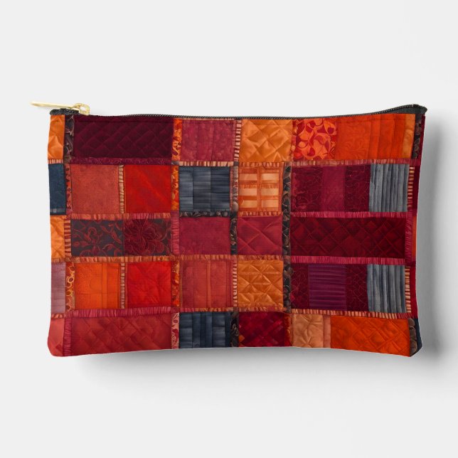 Colourful Patchwork Quilt Art Accessory Bag (Front)