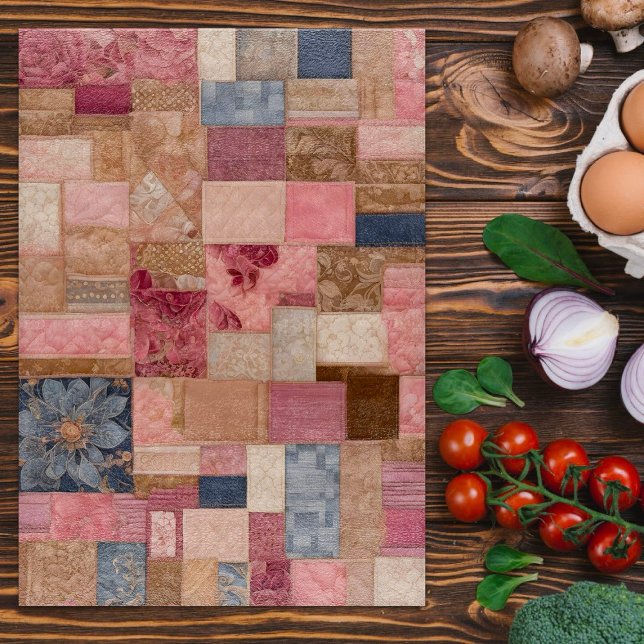 Colourful Patchwork Quilt Art Chopping Board (Creator Uploaded)