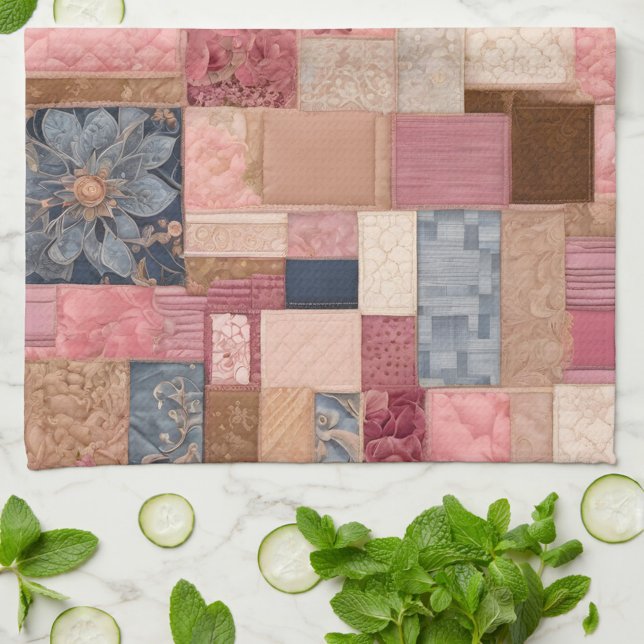 Colourful Patchwork Quilt Art Kitchen Towel (Creator Uploaded)