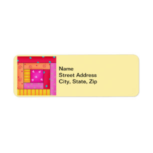 Colourful Patchwork Quilt Art Log Cabin Block