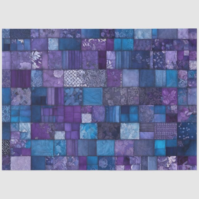 Colourful Patchwork Quilt Art Tissue Paper (Front)