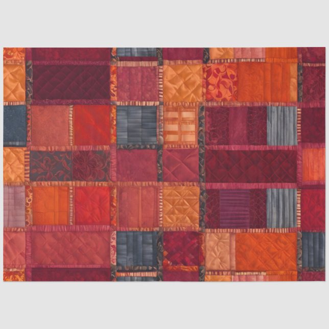 Colourful Patchwork Quilt Art Tissue Paper (Front)