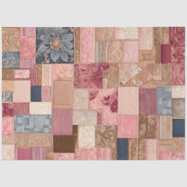 Colourful Patchwork Quilt Art Tissue Paper (Front)