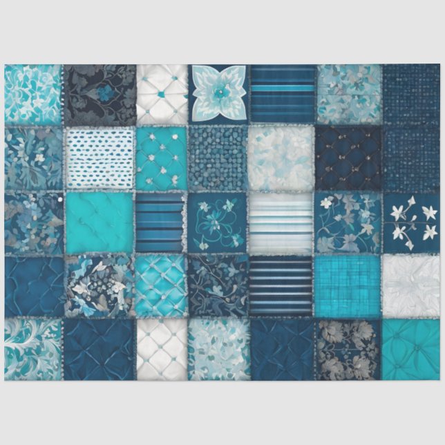 Colourful Patchwork Quilt Art Tissue Paper (Front)