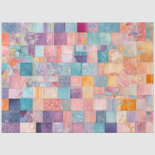 Colourful Patchwork Quilt Art Tissue Paper