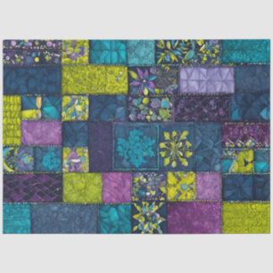 Colourful Patchwork Quilt Art Tissue Paper