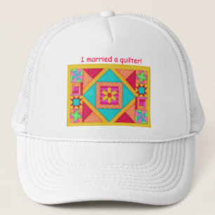Colourful Patchwork Quilt Blocks Art Trucker Hat