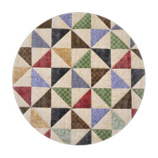 Colourful Patchwork Quilt: Flower Texture. Cutting Board