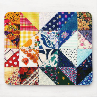 Colourful Patchwork Quilt Mouse Mat