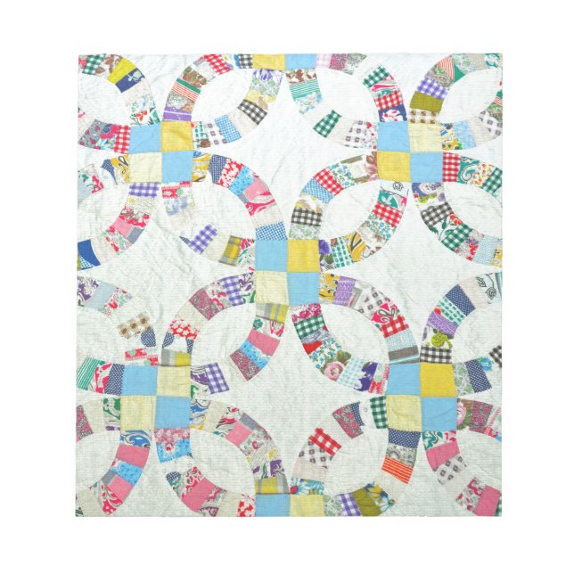 Colourful patchwork quilt notepad (Front)