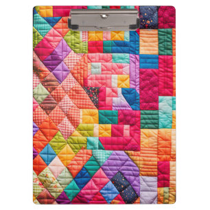 Colourful Patchwork Quilt Pattern Clipboard