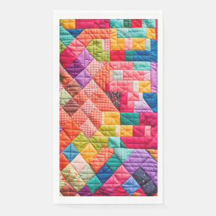 Colourful Patchwork Quilt Pattern Napkin