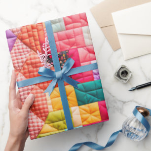 Colourful Patchwork Quilt Wrapping Paper