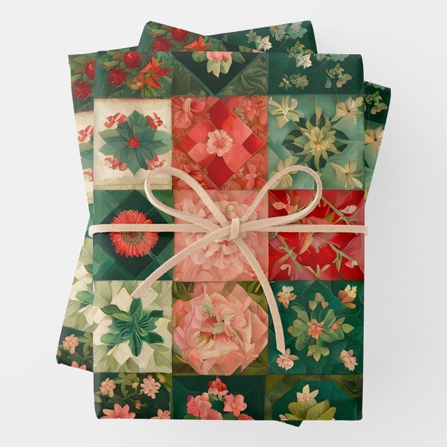 Colourful Patchwork Quilt Wrapping Paper Sheets (Creator Uploaded)