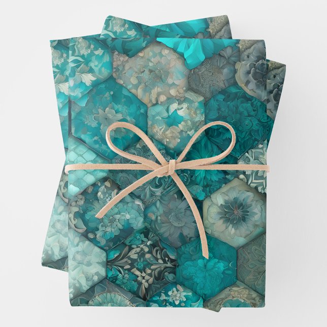 Colourful Patchwork Quilt Wrapping Paper Sheets (Creator Uploaded)