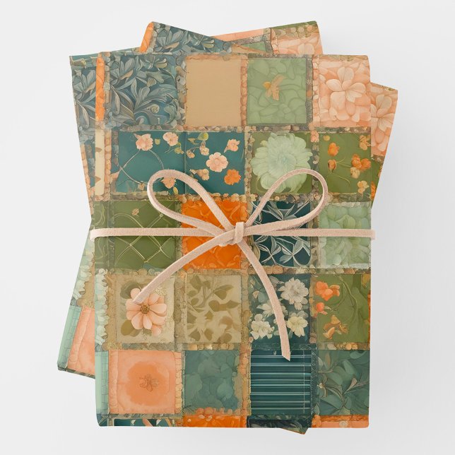 Colourful Patchwork Quilt Wrapping Paper Sheets (Creator Uploaded)